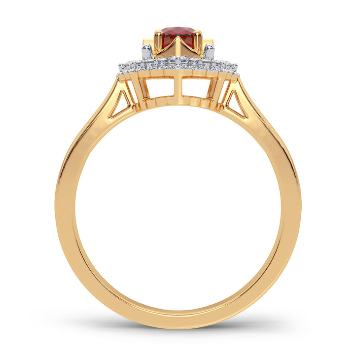 Chic 14K Yellow Gold 0.12ct Lab Diamond Statement Ring