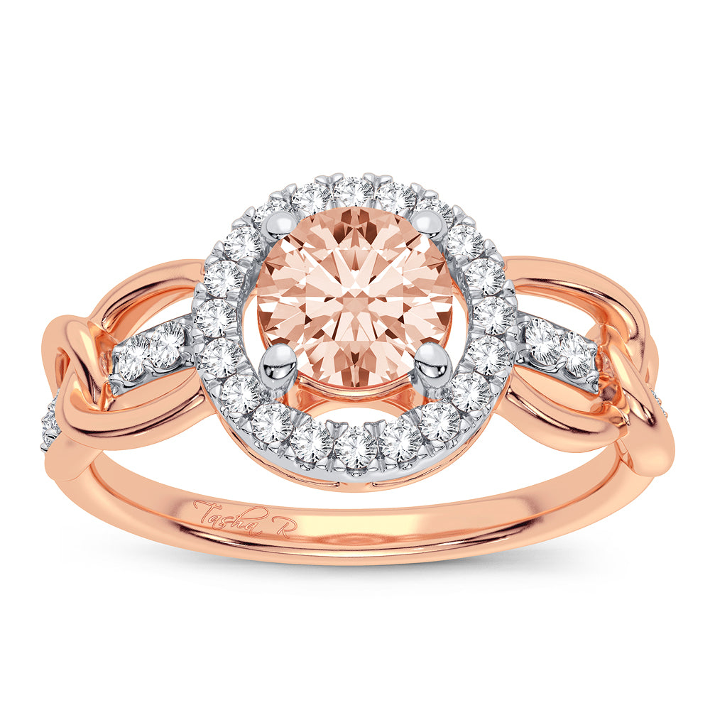 Romantic 14k Rose Gold Morganite Ring: Delicate Charm