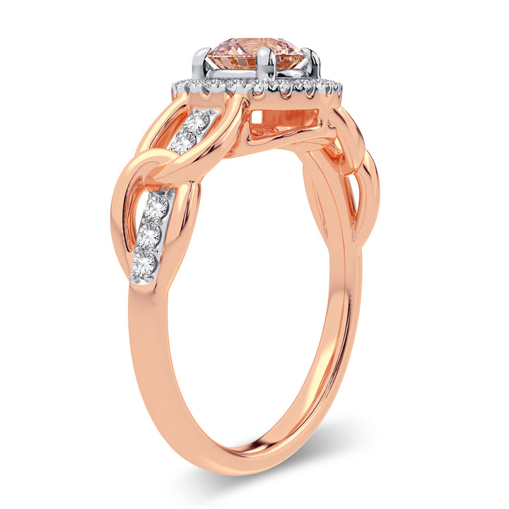 Romantic 14k Rose Gold Morganite Ring: Delicate Charm