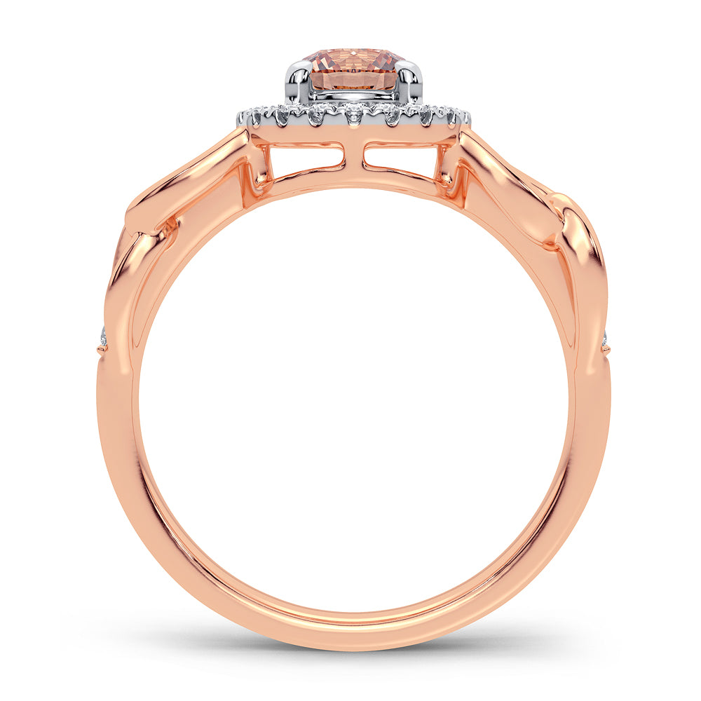 Romantic 14k Rose Gold Morganite Ring: Delicate Charm