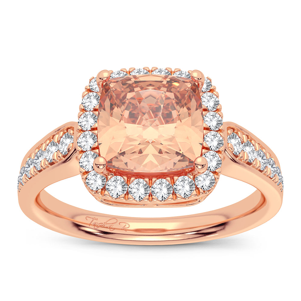 Romantic 14k Rose Gold Morganite Ring: Soft Blush Elegance