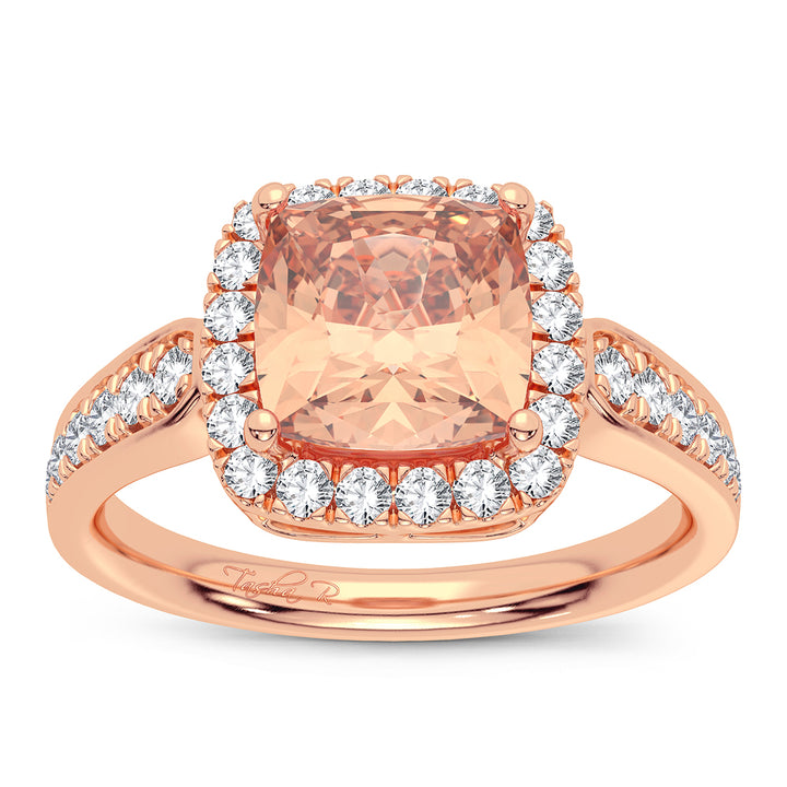 Romantic 14k Rose Gold Morganite Ring: Soft Blush Elegance