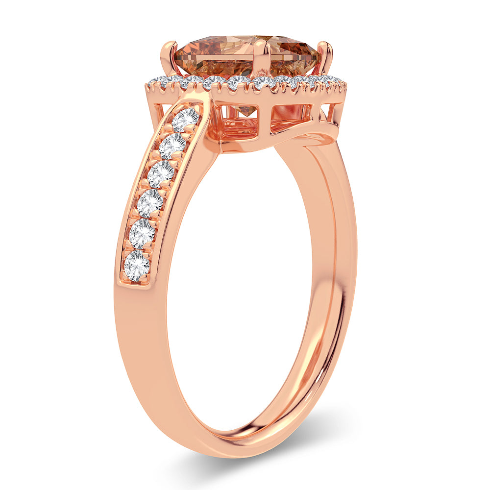 Romantic 14k Rose Gold Morganite Ring: Soft Blush Elegance
