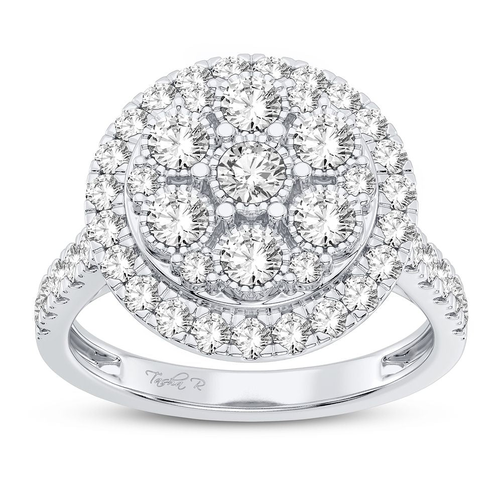 Sparkling 10k White Gold 1CT Diamond Womens Fashion Ring