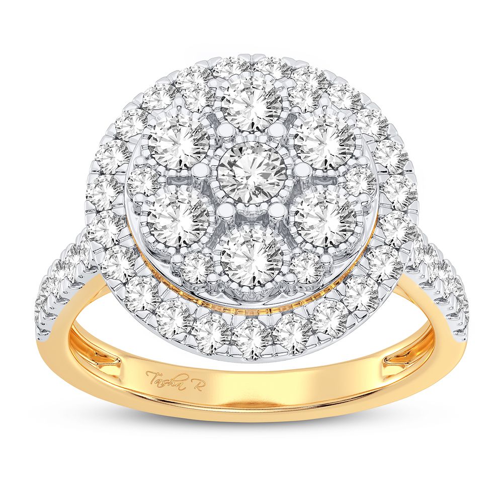 Classic 10k Yellow Gold 1.00CT Diamond Womens Statement Ring