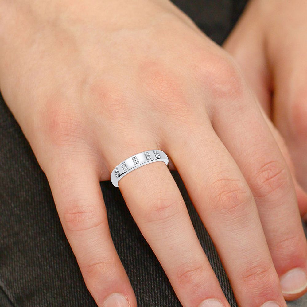 10k White Gold Lab Diamond Trio Set for Womens Elegance