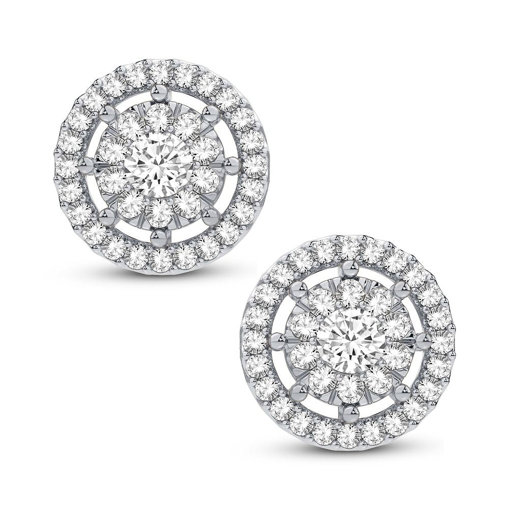 Sparkling 2CT Lab Diamond Earrings in White Gold