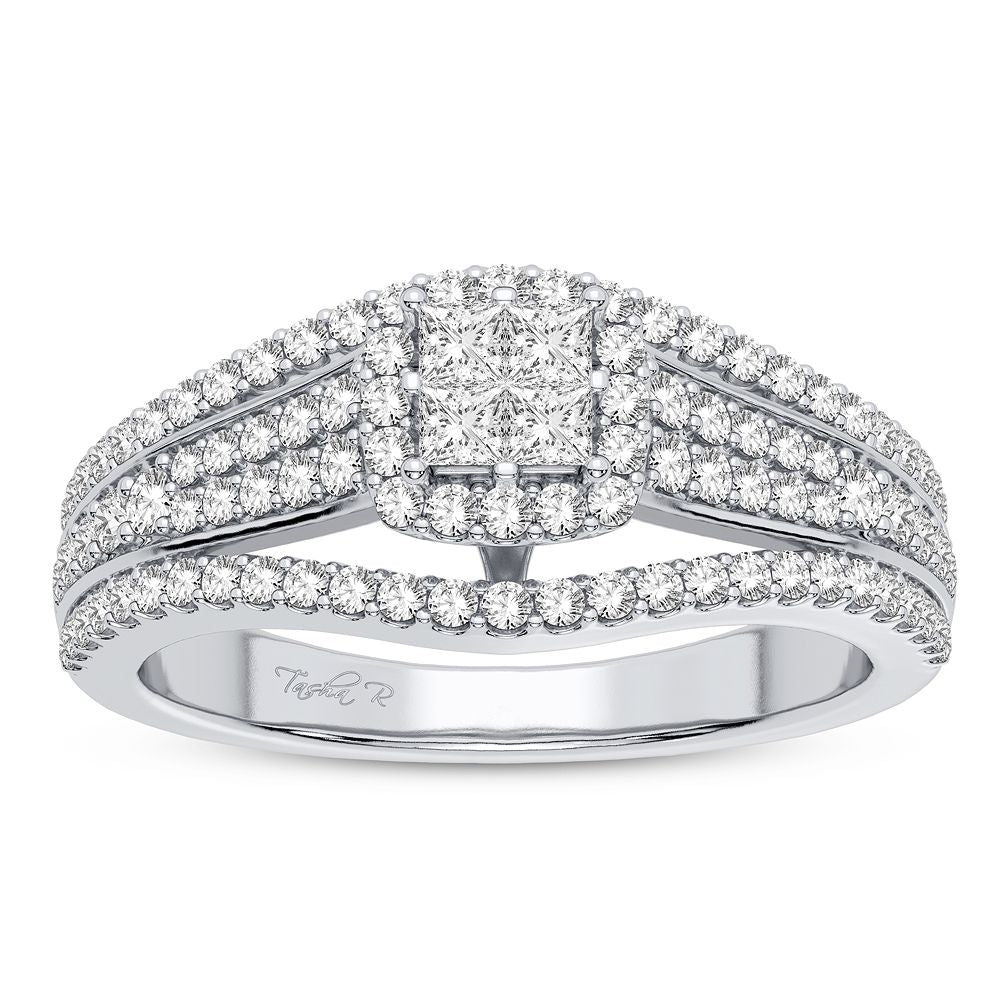 10k White Gold Lab Diamond Engagement Ring - Timeless Love