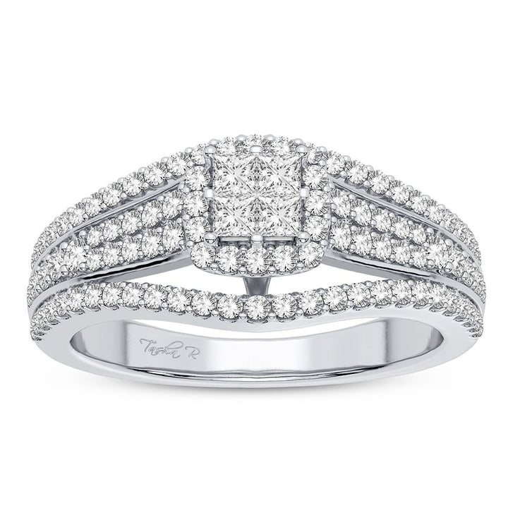 10k White Gold Lab Diamond Engagement Ring - Timeless Love