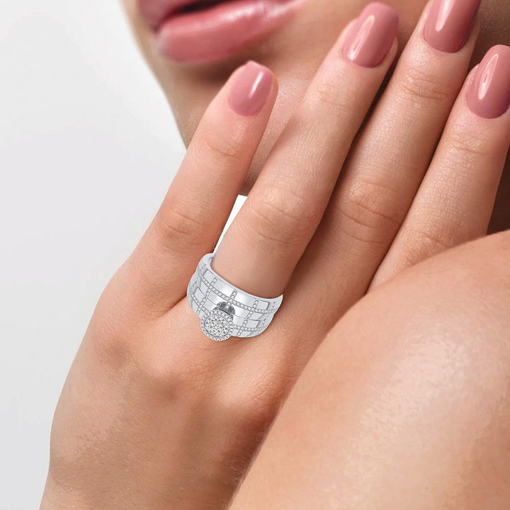 10k White Gold 0.50CT Lab Diamond Trio Wedding Set for Her