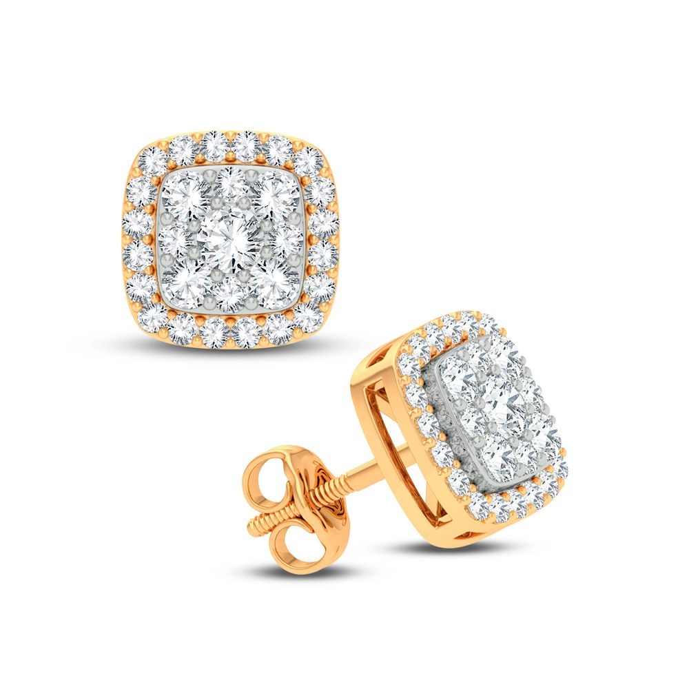 Brilliant 14k Yellow Gold 1CT Lab Diamond Womens Earrings