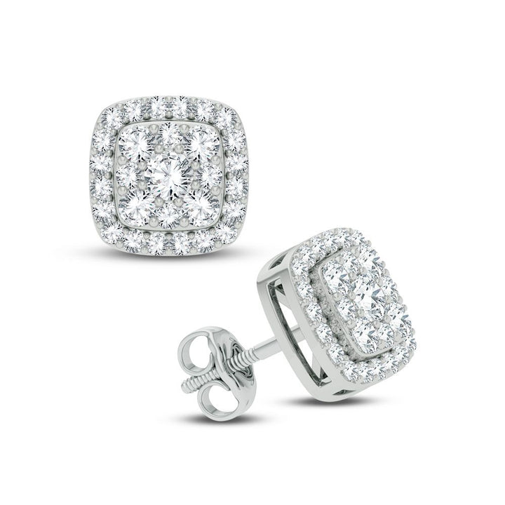 Brilliant Lab-Grown Diamond Stud Earrings in 14k White Gold