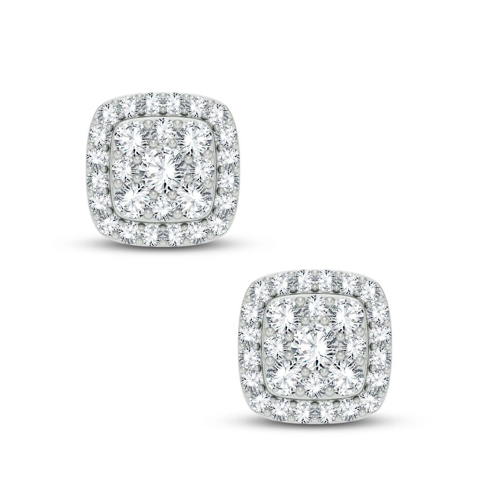 Brilliant Lab-Grown Diamond Stud Earrings in 14k White Gold