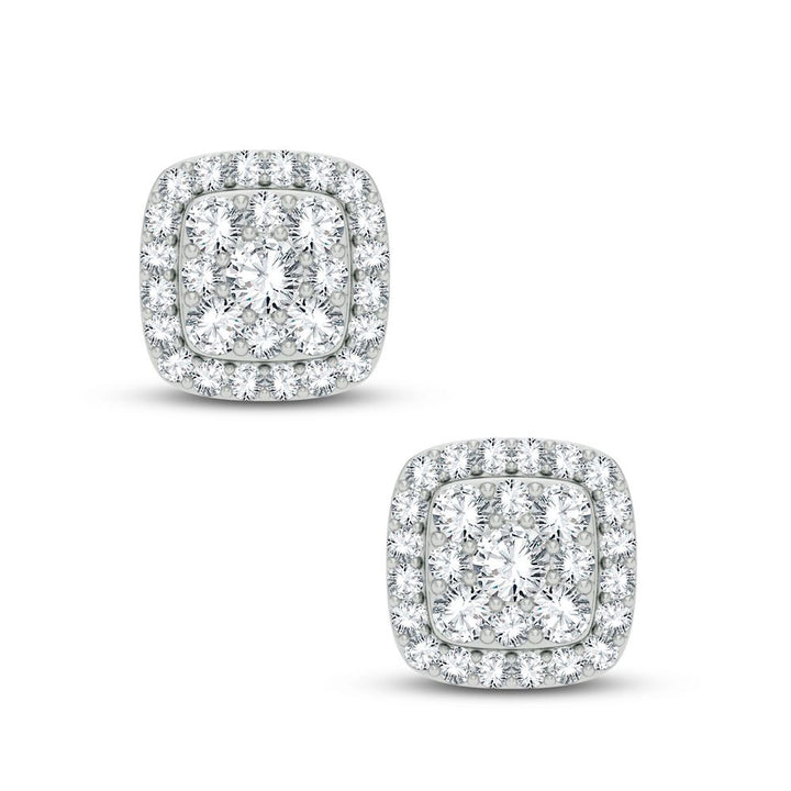Brilliant Lab-Grown Diamond Stud Earrings in 14k White Gold