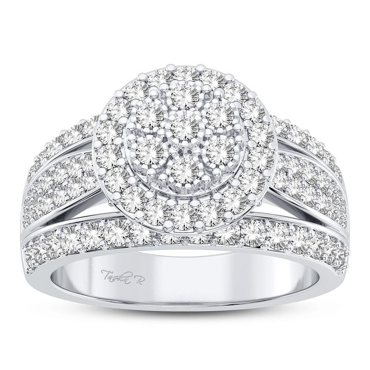Chic 10k White Gold 1CT Lab Diamond Womens Fashion Ring