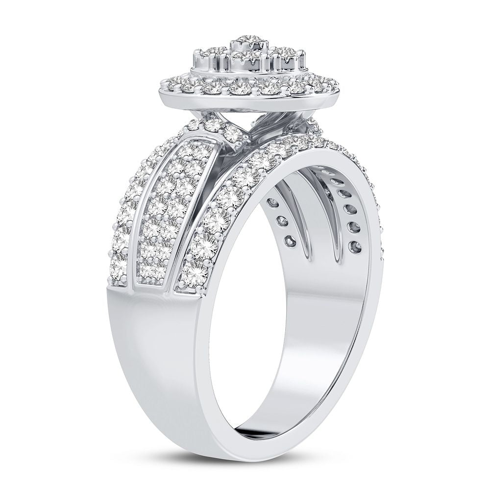 Chic 10k White Gold 1CT Lab Diamond Womens Fashion Ring