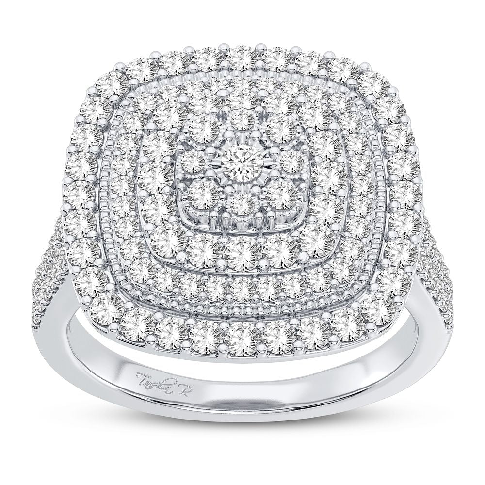 Sparkling 10k White Gold 0.75CT Diamond Fashion Ring for Her