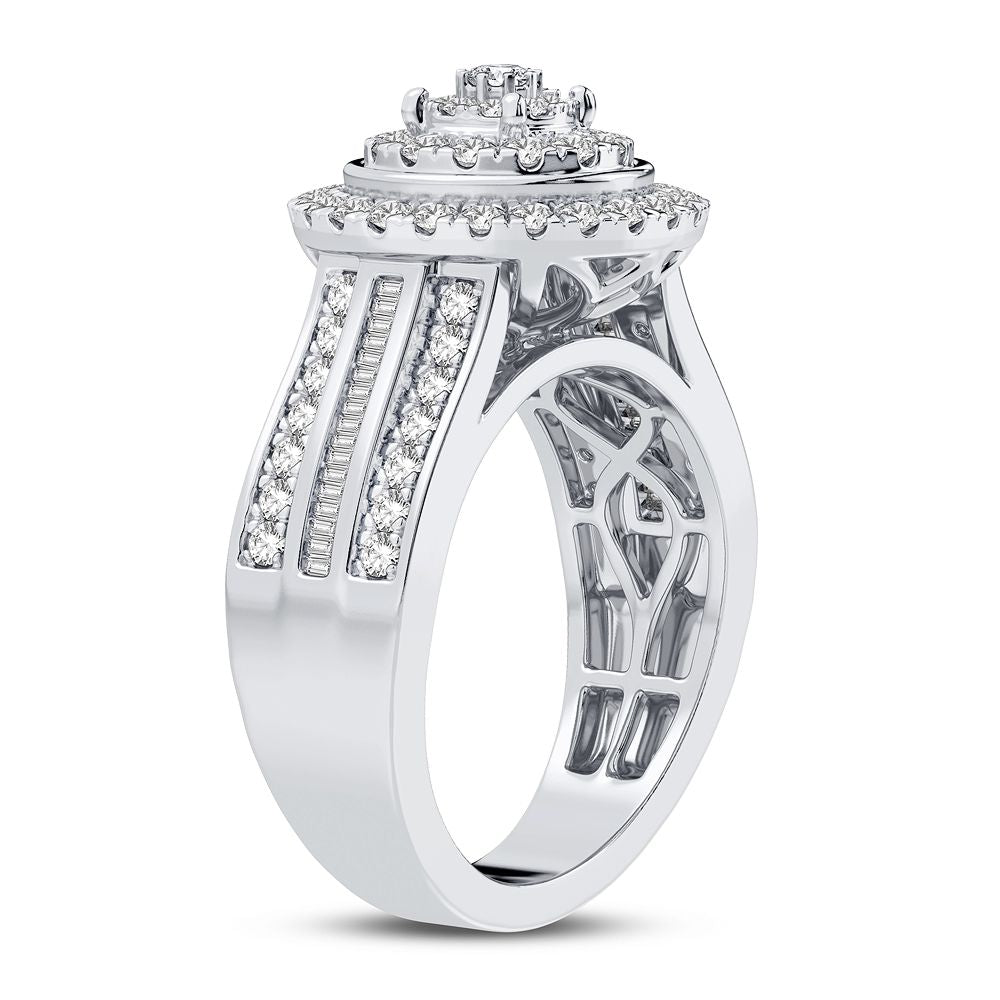 Chic 10k White Gold 1CT Lab Diamond Womens Fashion Ring