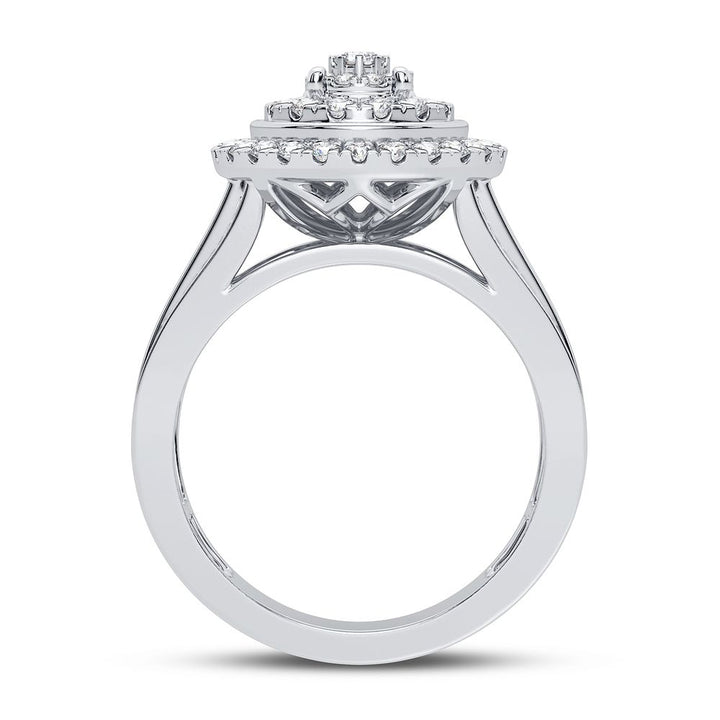 Chic 10k White Gold 1CT Lab Diamond Womens Fashion Ring