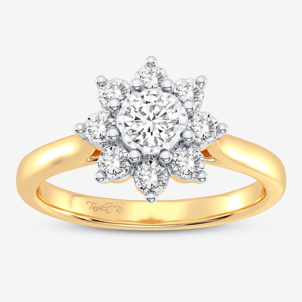 Chic 10k Yellow Gold Diamond Accent Womens Ring