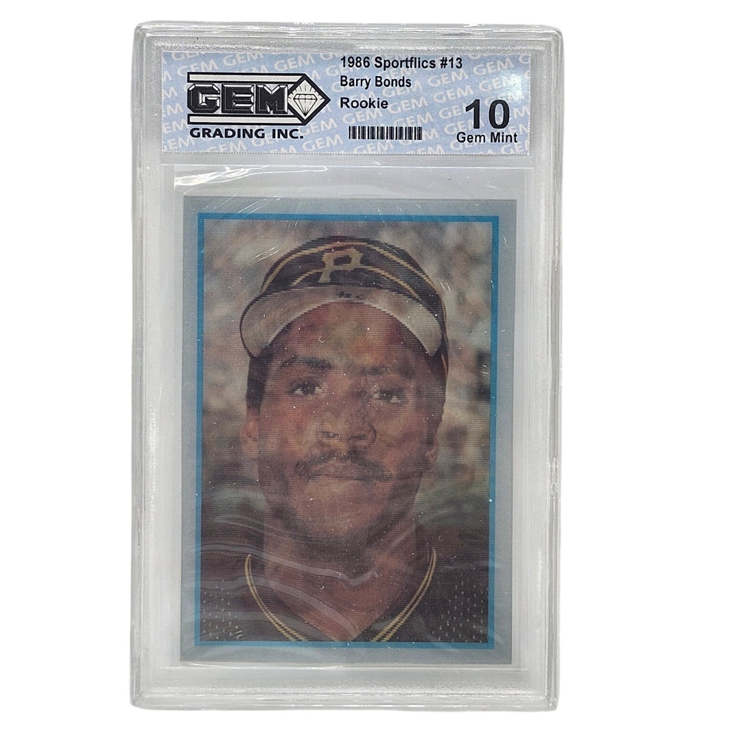 1986 Sportflics Barry Bonds Rookie #13 Pittsburgh Pirates GEM 10 Rookie Card