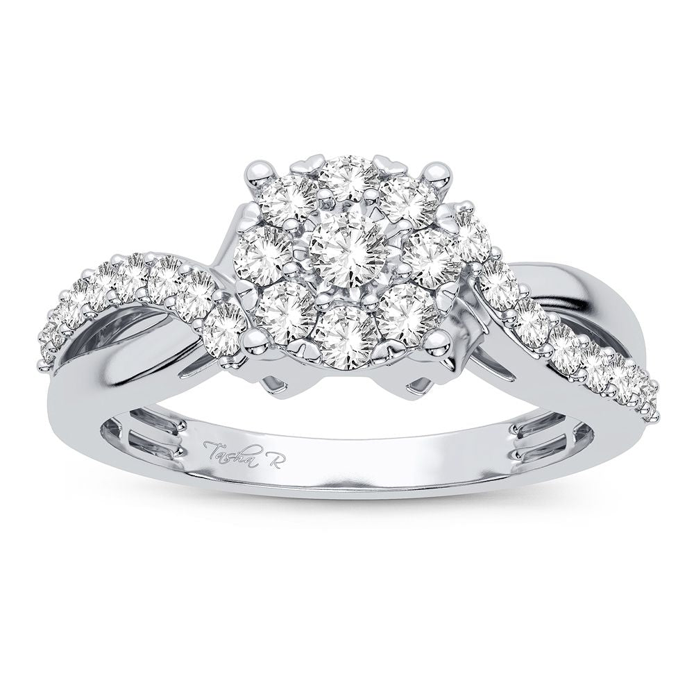 Timeless 10k White Gold Lab Diamond Engagement Ring (0.50CT)