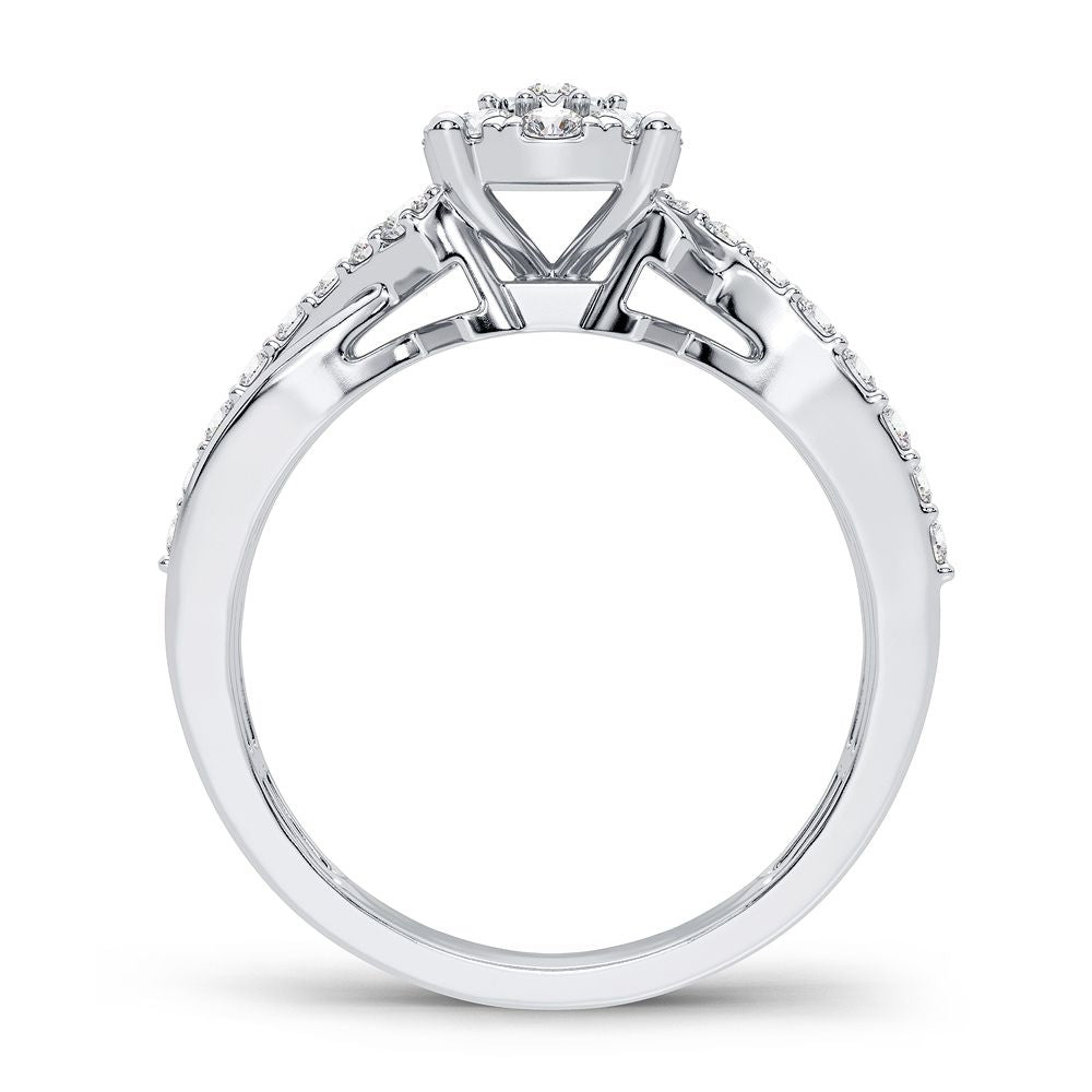 Timeless 10k White Gold Lab Diamond Engagement Ring (0.50CT)