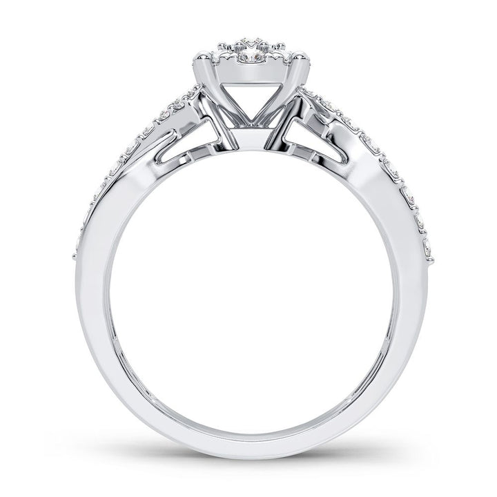 Timeless 10k White Gold Lab Diamond Engagement Ring (0.50CT)