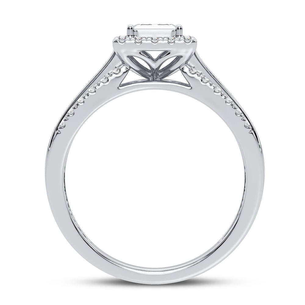 Timeless 14k White Gold Lab Diamond Engagement Ring (0.50 CT)