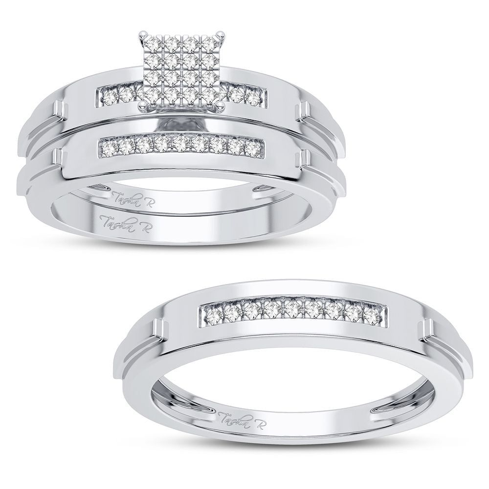 10k White Gold Lab Diamond Trio Set for Her