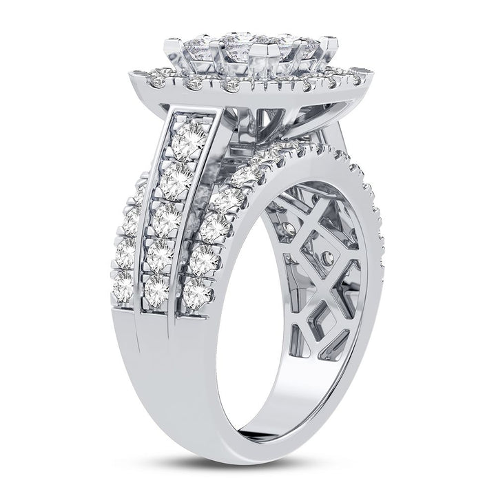 Sparkling 3CT Lab Diamond Bridal Ring in White Gold