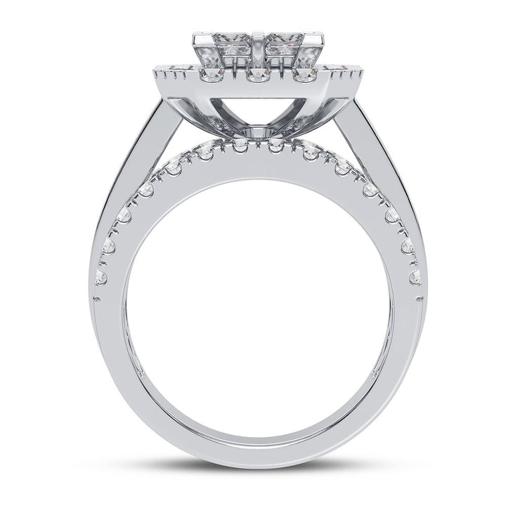 Sparkling 3CT Lab Diamond Bridal Ring in White Gold