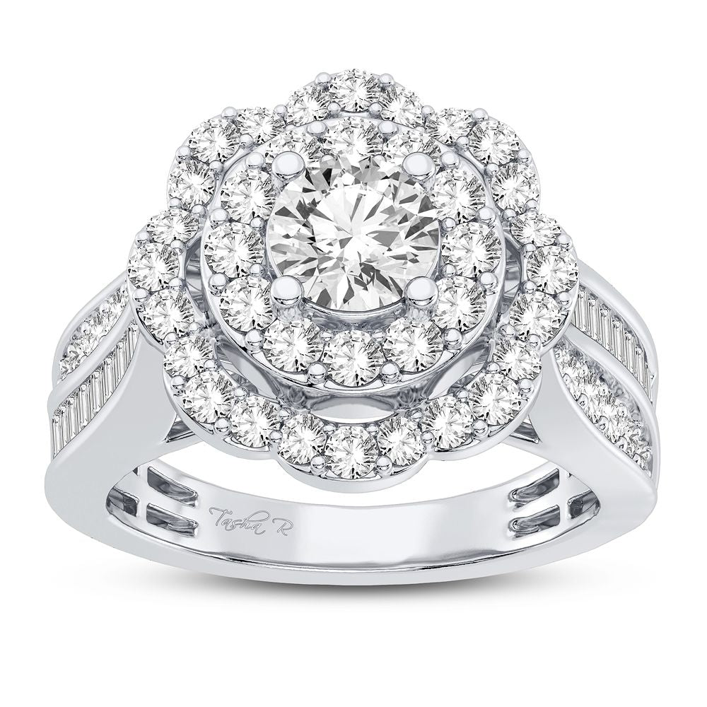 Brilliant 14K White Gold Lab Diamond Engagement Ring (1.75CT)