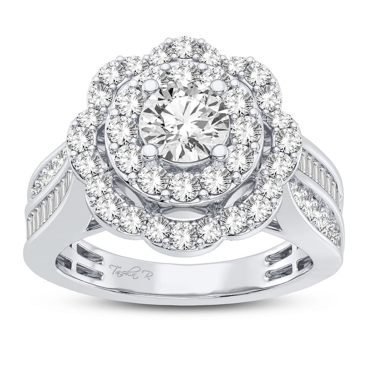 Brilliant 14K White Gold Lab Diamond Engagement Ring (1.75CT)