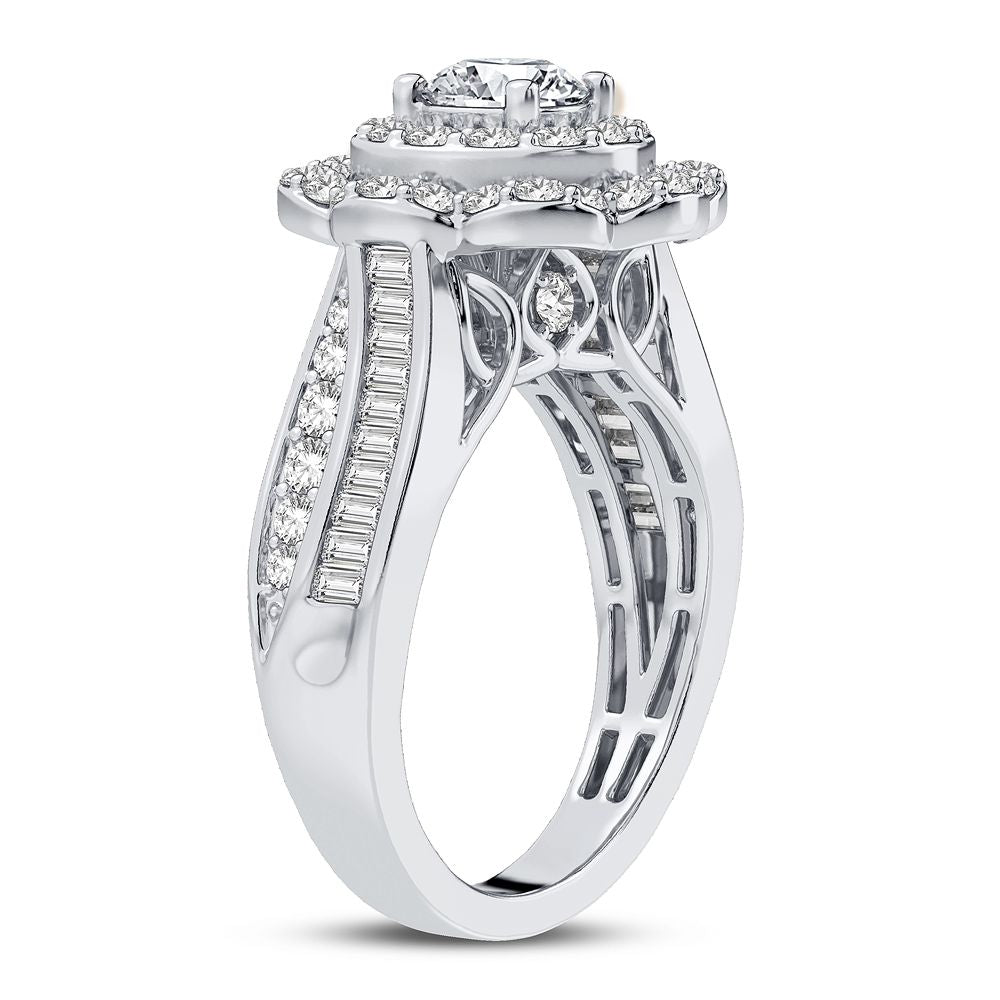 Brilliant 14K White Gold Lab Diamond Engagement Ring (1.75CT)