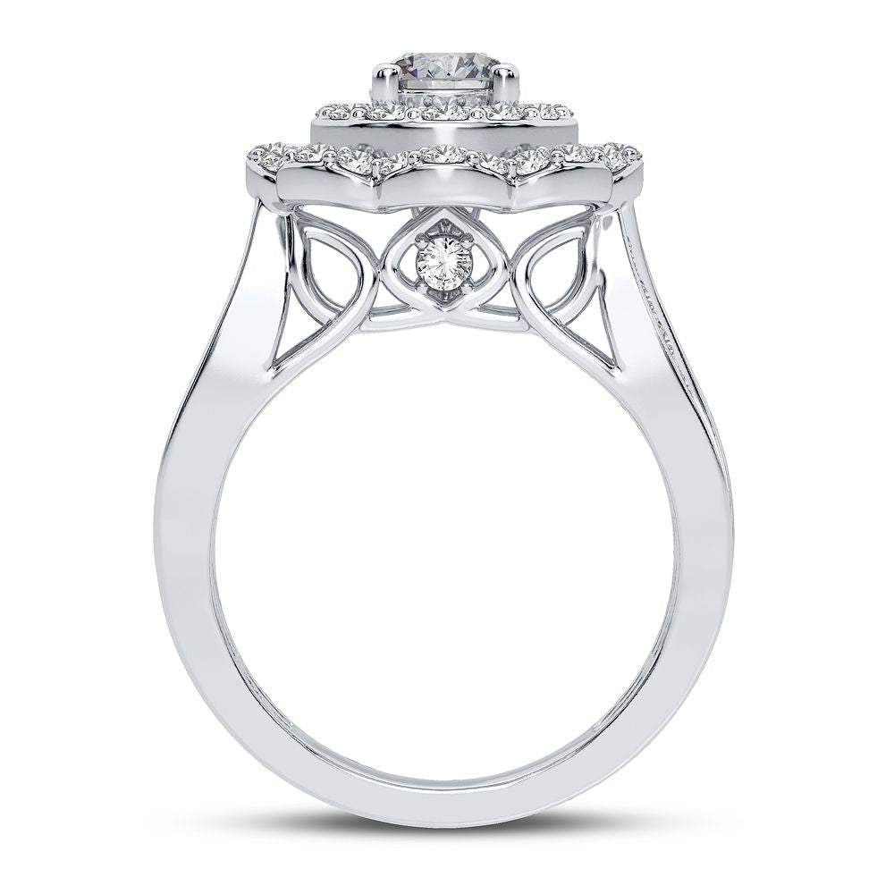 Brilliant 14K White Gold Lab Diamond Engagement Ring (1.75CT)