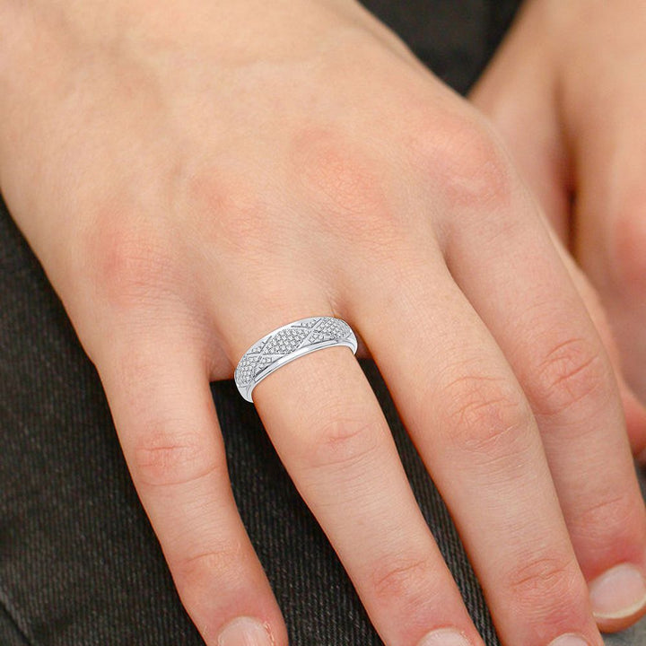 10k White Gold 0.50CT Lab Diamond Womens Trio Wedding Ring Set