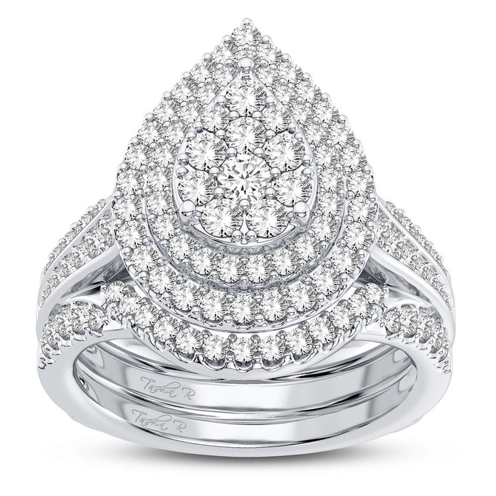 Brilliant 14k White Gold 1CT Lab Diamond Bridal Ring