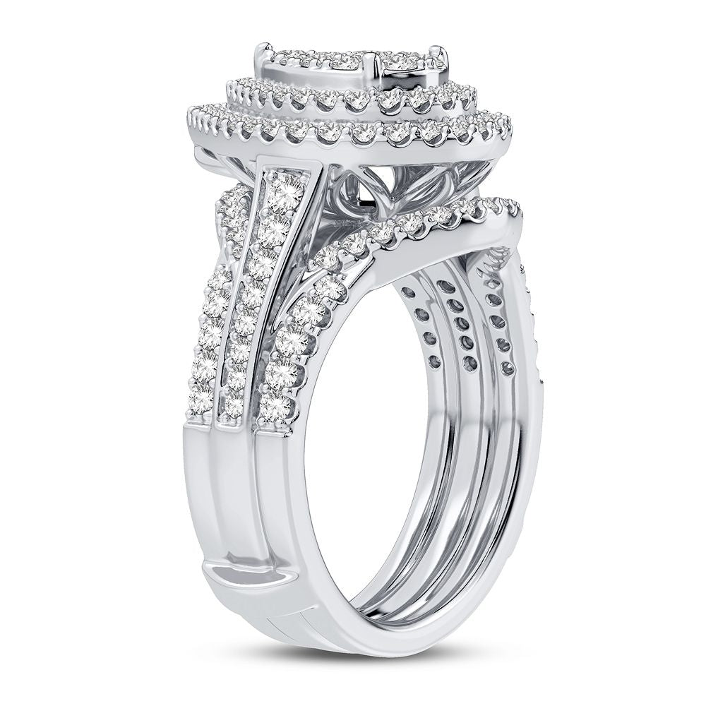 Brilliant 14k White Gold 1CT Lab Diamond Bridal Ring