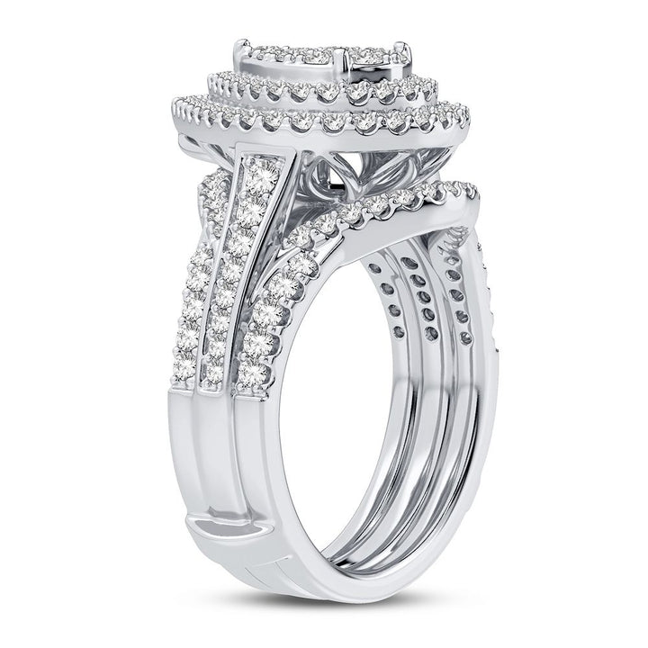 Brilliant 14k White Gold 1CT Lab Diamond Bridal Ring