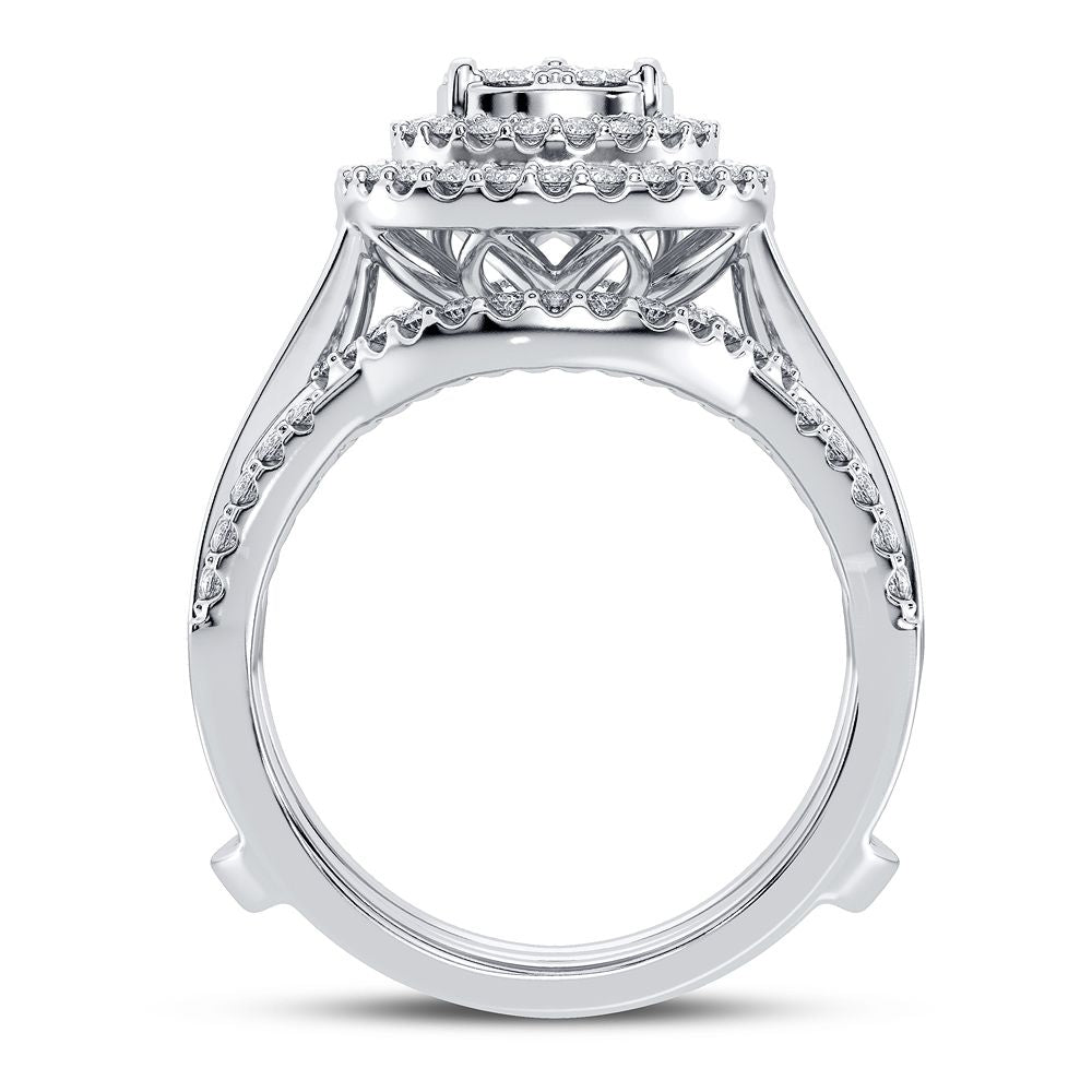 Brilliant 14k White Gold 1CT Lab Diamond Bridal Ring
