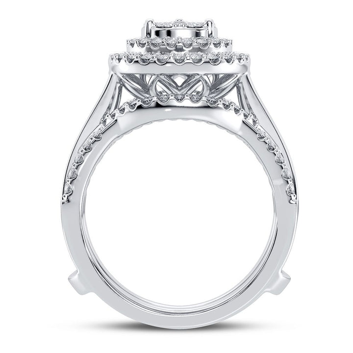 Brilliant 14k White Gold 1CT Lab Diamond Bridal Ring