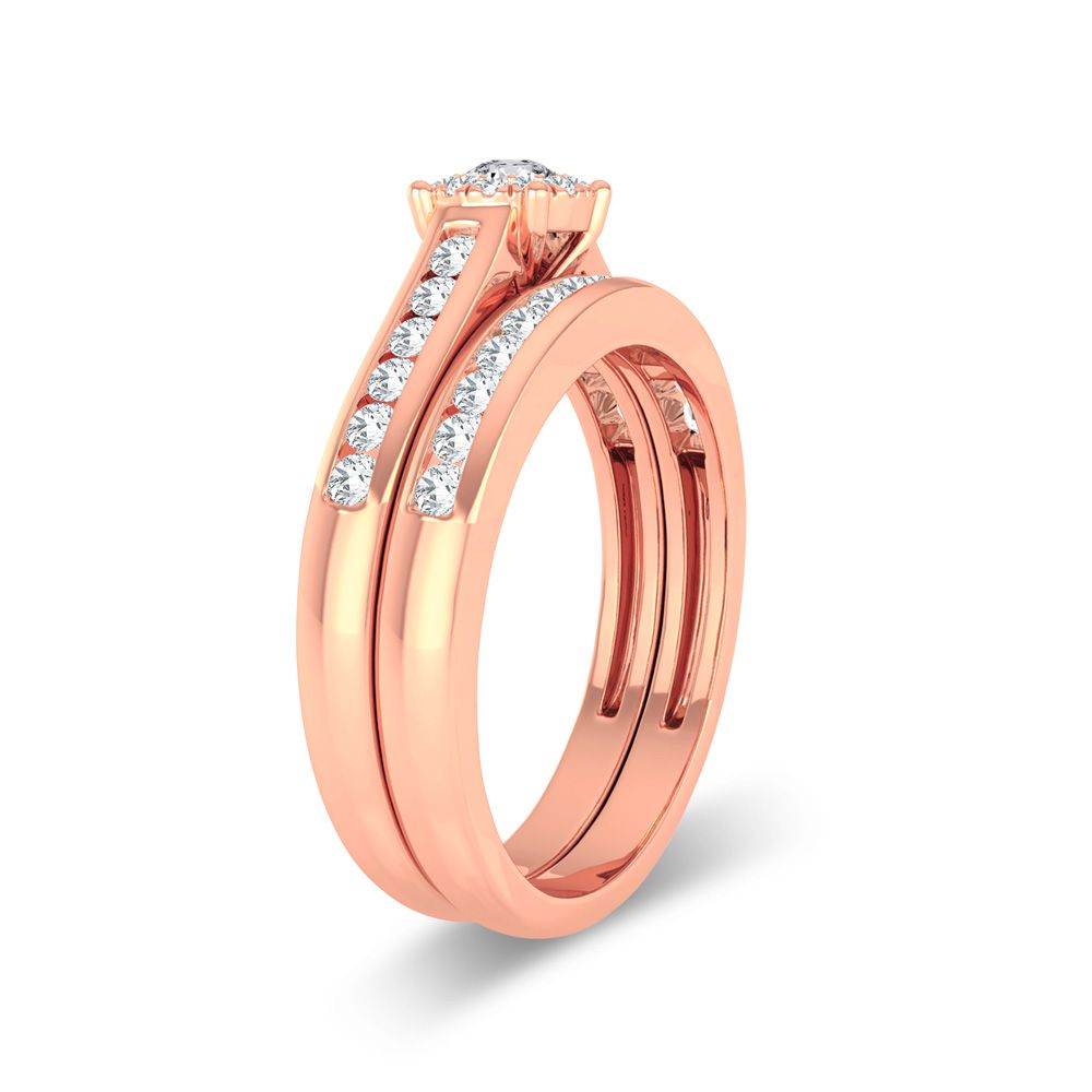Elegant 10k Rose Gold 0.53ct Lab Diamond Engagement Ring