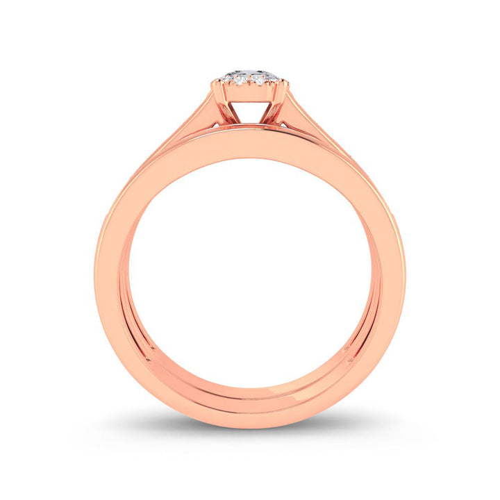 Elegant 10k Rose Gold 0.53ct Lab Diamond Engagement Ring