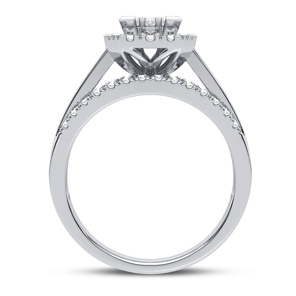 10k White Gold Lab Diamond Solitaire Engagement Ring (1.00CT)