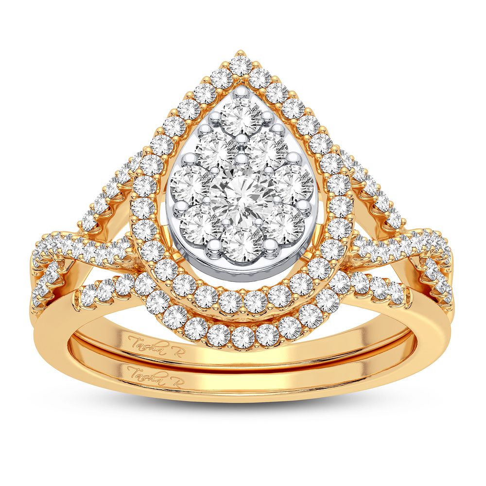 10k Yellow Gold 0.75CT Lab Diamond Bridal Ring Set