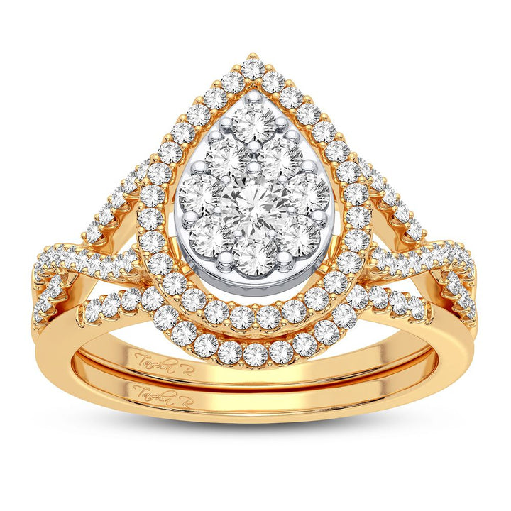 10k Yellow Gold 0.75CT Lab Diamond Bridal Ring Set