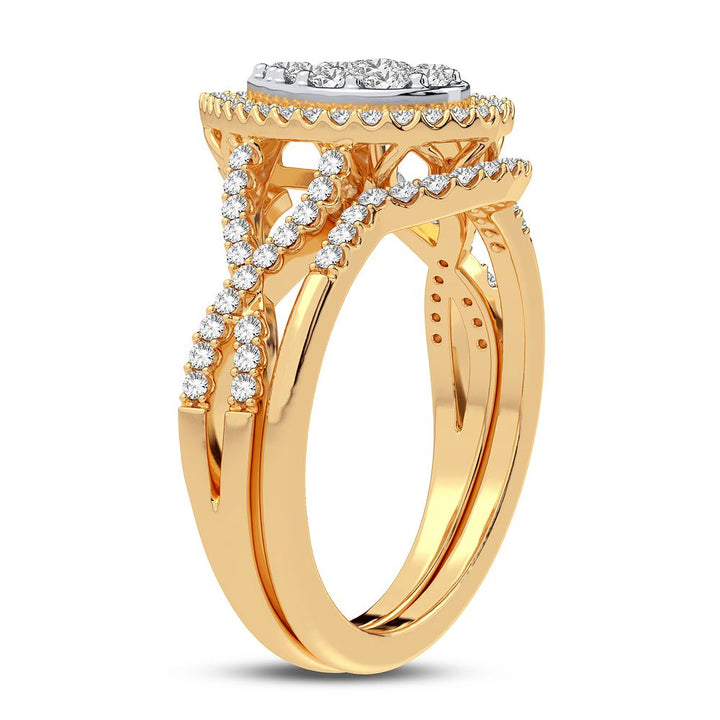 10k Yellow Gold 0.75CT Lab Diamond Bridal Ring Set