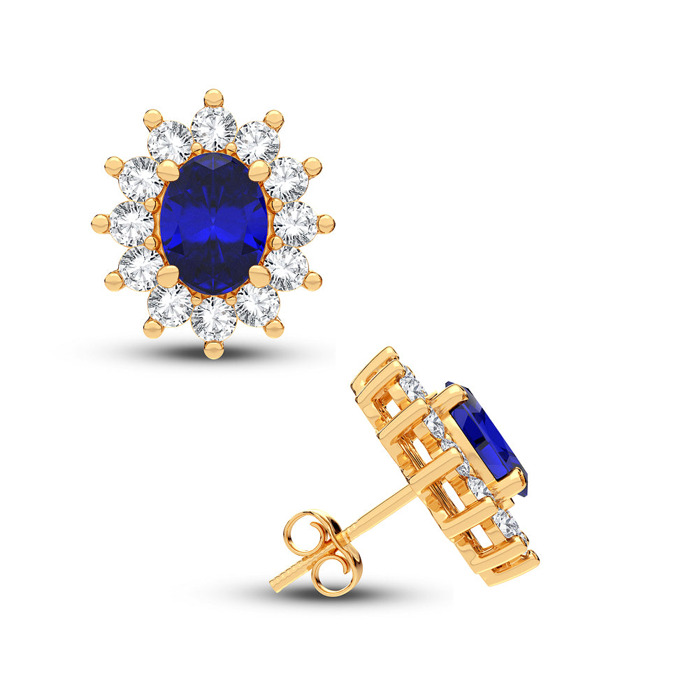 14K Yellow Gold Lab-Grown Diamond Stud Earrings for Women