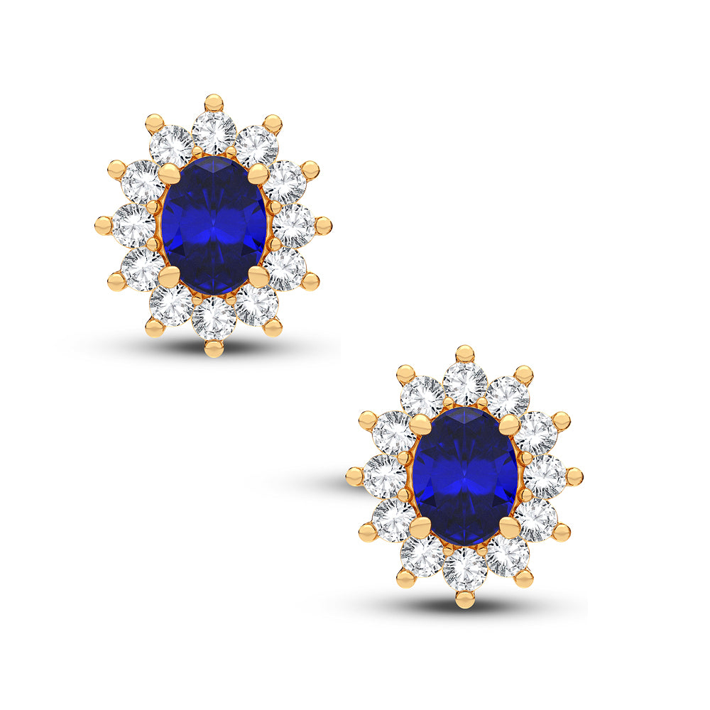 14K Yellow Gold Lab-Grown Diamond Stud Earrings for Women